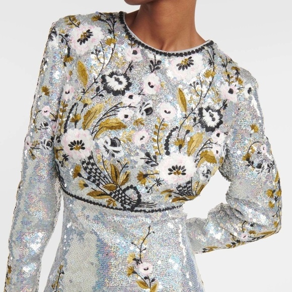 NEW Giambattista Valli Floral sequined embroidered gown Sz 44 - Picture 3 of 17